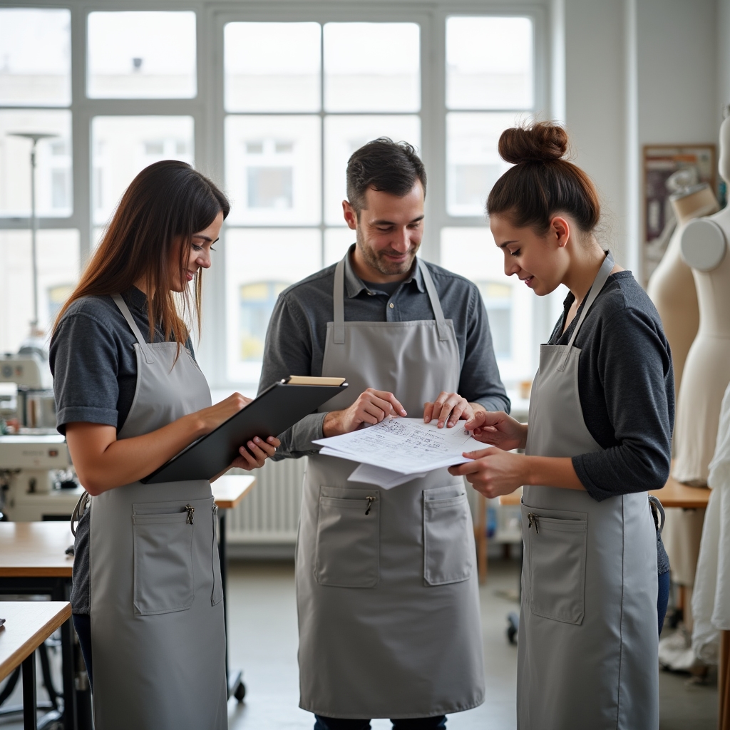 Команда ателье за работой над спецодеждой