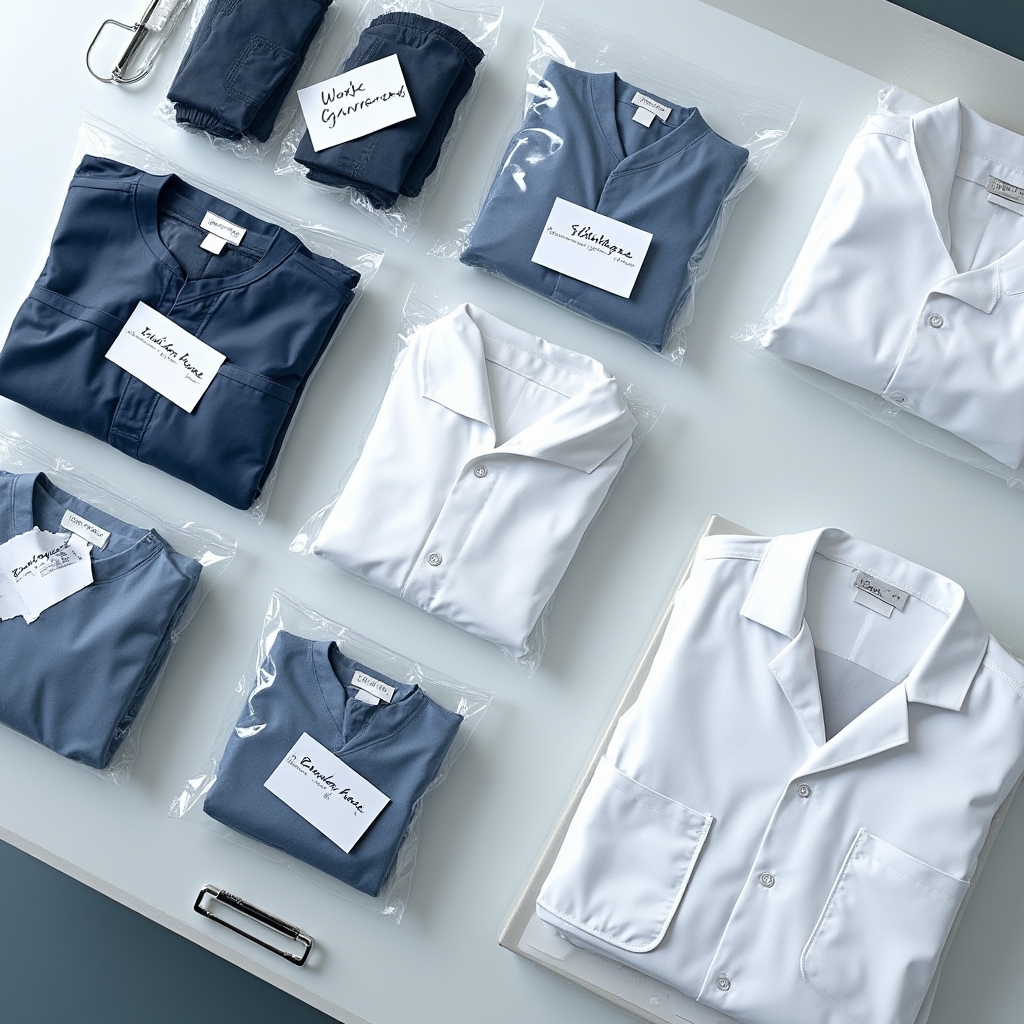 Упаковка готовой партии спецодежды для предприятия